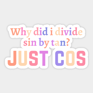 Funny math teacher (Trigonometry) joke/pun Sticker